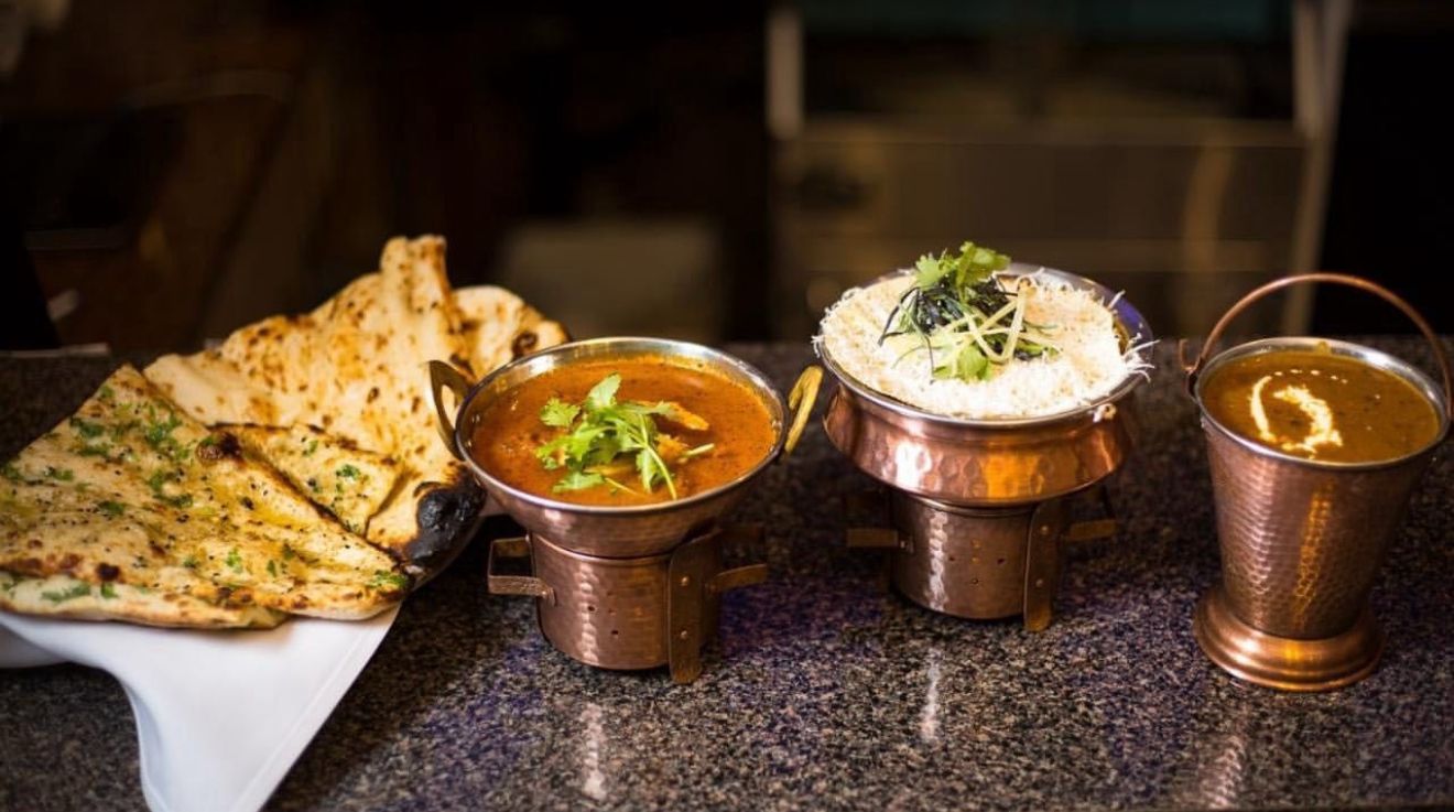 Garlic Naan with Dal Makhani - Traditional Copper Ware